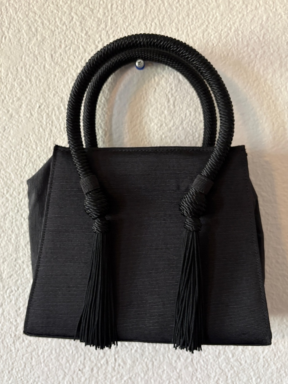 Elegant Black Tassel Top-Handle Bag
